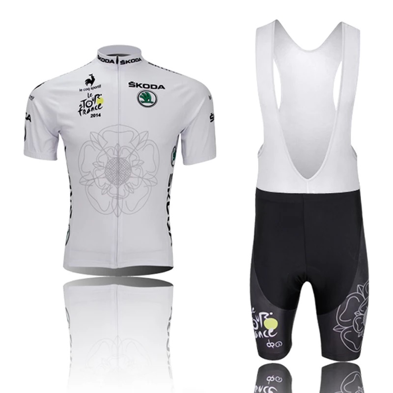 白色环法夏季山地公路自行车队版短袖骑行服套装男女透气排汗速干