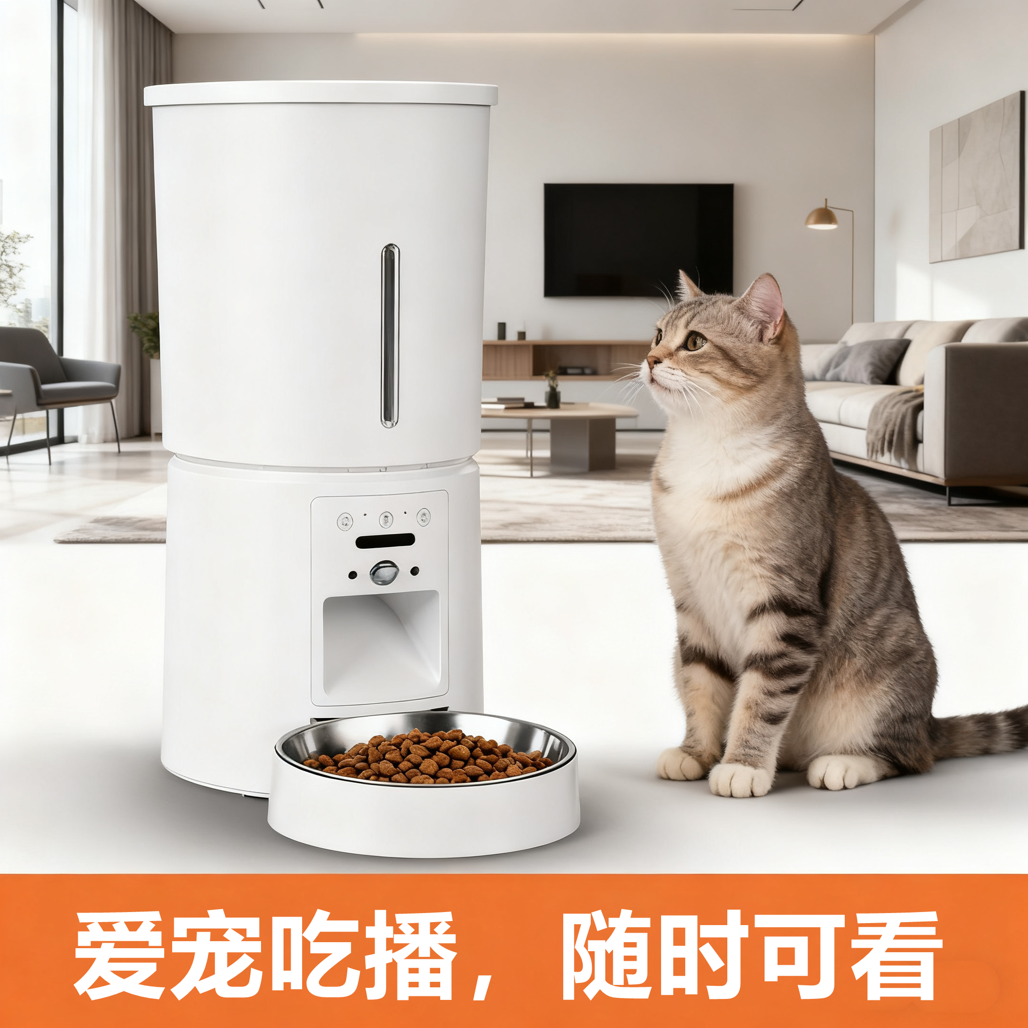 米其猫宠物智能自动喂食器宠物猫咪狗狗定时带摄像头饮水喂食机