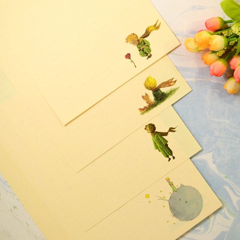 小王子信纸精选集 星球与玫瑰花手绘风格插画特种纸 17x25cmA4