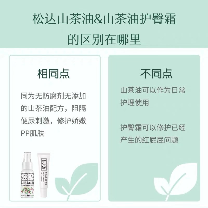 松达婴儿护肤山茶油新生儿祛头垢红屁屁宝宝护臀膏抚触油按摩油