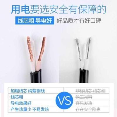 移动空调电线耐磨家用电源加长线.4平方室外纯铜耐高温家装插板线