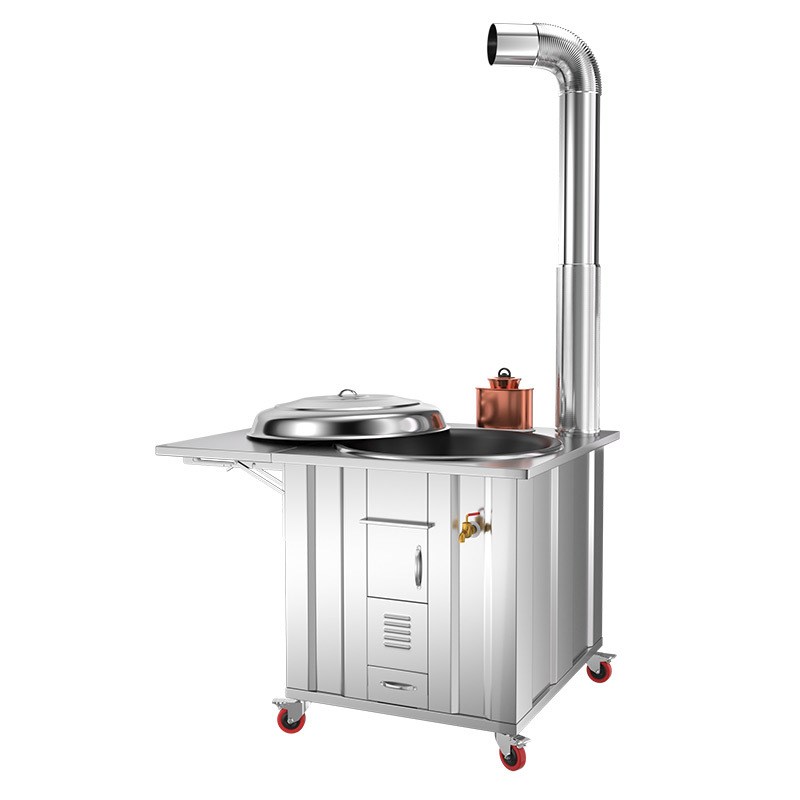 新农村304灶炉用柴火灶家用烧木柴大锅台不锈钢无烟轮毂移动土灶