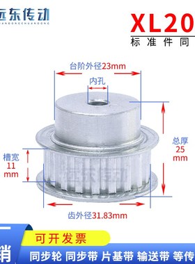 XL20齿 同步轮 同步带轮 标准件 铝合金 齿外径31.83 齿宽11