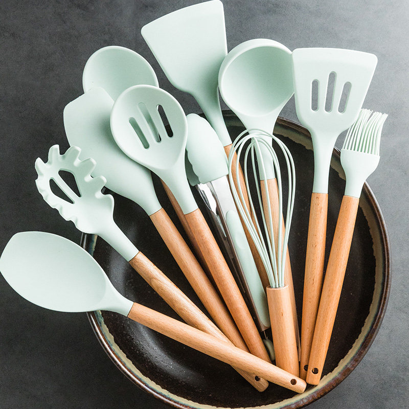 耐热环保硅胶厨具套装系列 厨房耐高温不粘锅铲子汤勺子漏勺家用