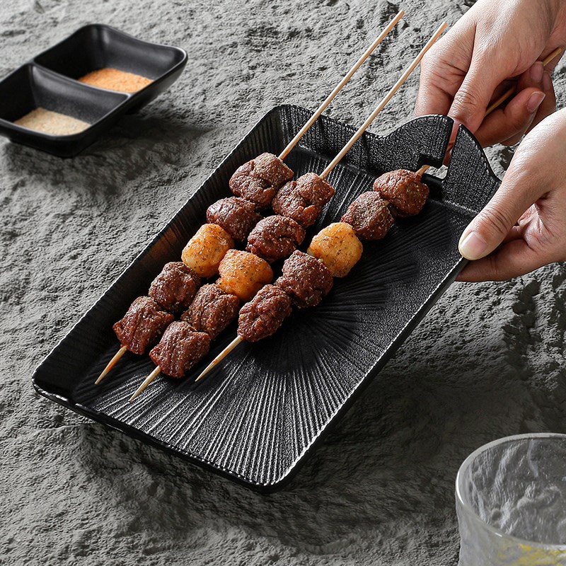 台德密胺串串菜盘串盘餐盘烤串炸串烧烤盘烤肉盘子商用串串香餐具