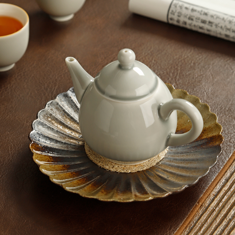 复古粗陶丝瓜络壶承家用干泡台养壶垫小托盘茶壶底座壶托隔热杯垫