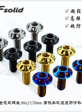 EFsolid 钛合金花式螺丝M6x15/20mm摩托车改装装饰修补螺丝