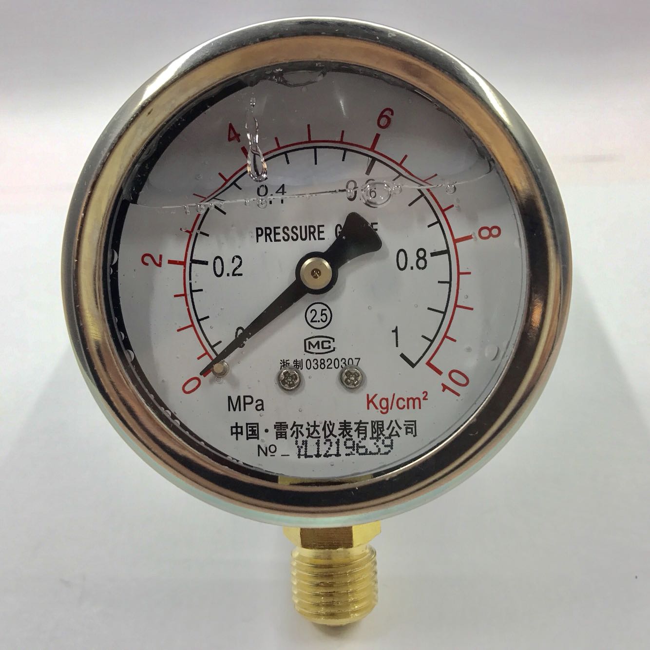 中国雷尔达仪表有限公司 耐震压力表 YN-60 0-1mpa 10kg/cm2 60mm
