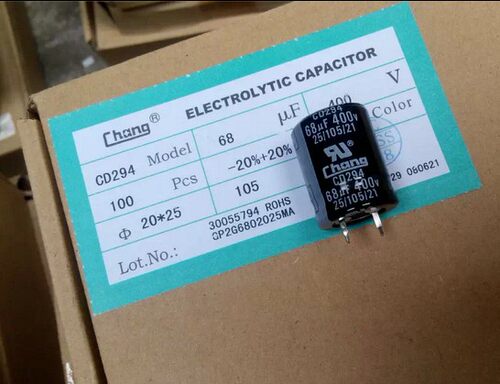 电源板电容450V68UF400V 可代替200V/250V体积20*25全新CD294