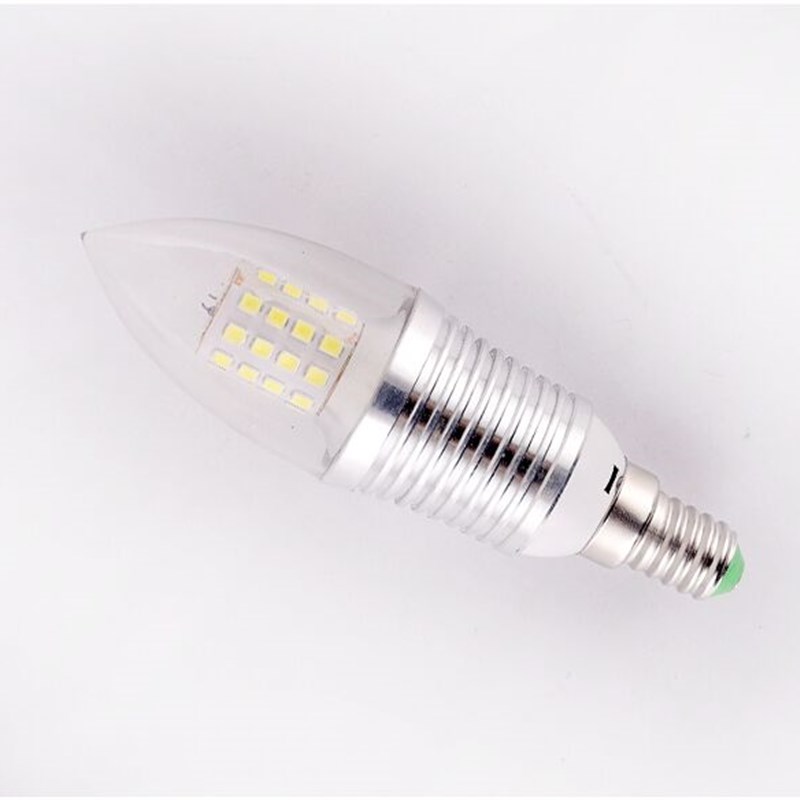 led蜡烛灯泡E27灯泡E14大小螺口三色变光节能水晶尖泡拉尾光源5W