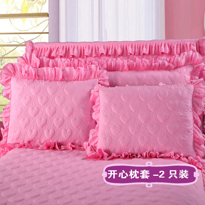 韩版加厚蕾丝夹棉花边枕套2只装单人儿童成人学生枕头套48x74cm