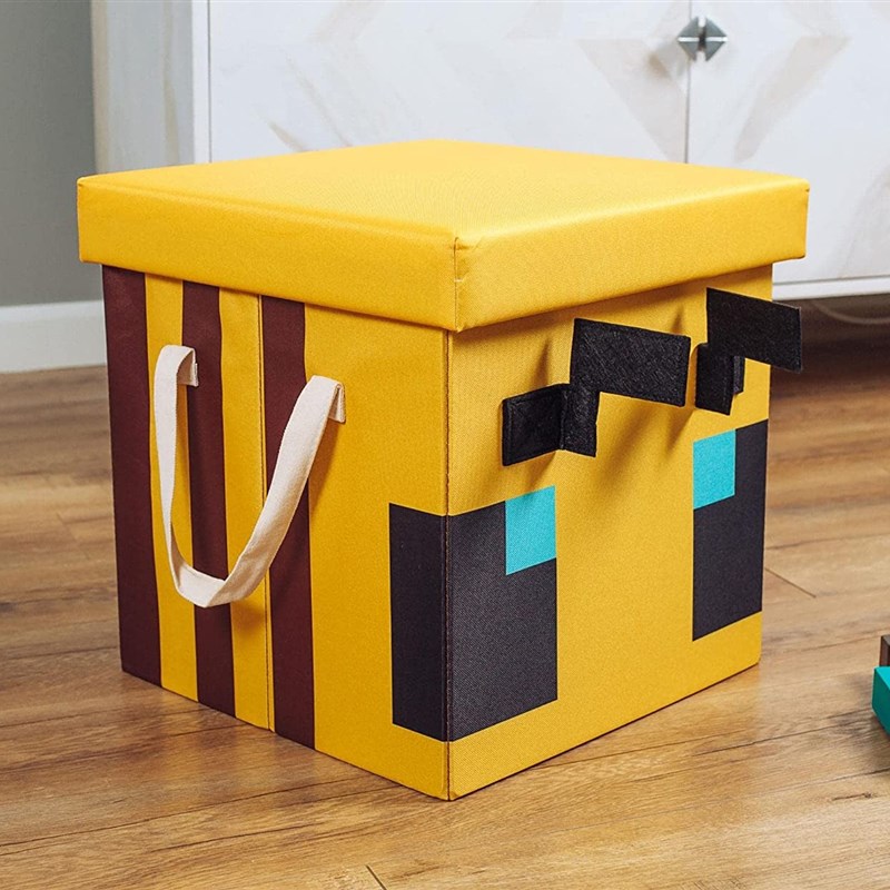 我的世界周边 宝箱草坪蜜蜂折叠可坐J收纳家居大容量储物箱子