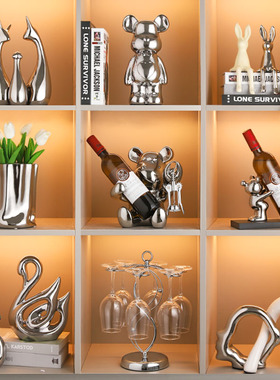 轻奢客厅装饰品摆件红酒架酒柜家居电视J柜2023新款高级感大气