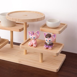 原木天秤座置物架桌面收纳架实用F书房卧室多功能桌面改造神器