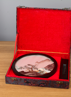 刺绣摆件苏州双面绣复古摆件x创意摆台绣美桌面台屏中国风商务礼