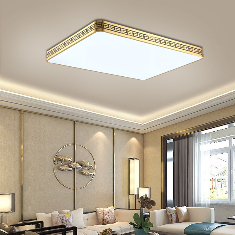 全铜吸顶灯卧室灯简约大气家用客厅M房间书房新中式灯具