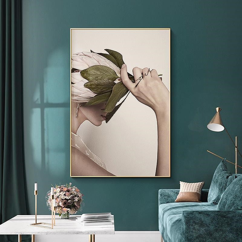 北欧风s格人物装饰画轻客厅壁画约面I沙发简奢背i景墙风挂画