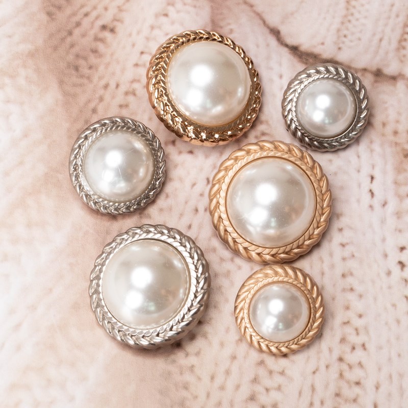 棉袄大衣纽扣风衣扣子外套西装圆形珍珠扣衣服钮扣小配件搭配衫衣