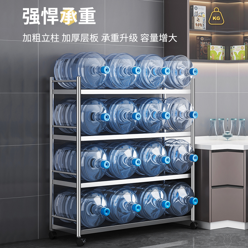 新品不锈钢厨房置物架q带围栏整体橱柜锅架家用收纳层架子多层落