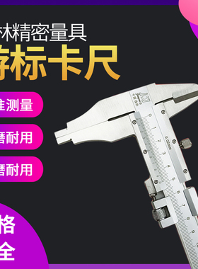 桂林游标卡尺0-500mm 1米 加十0.02双外爪 长爪 精密量具300卡尺