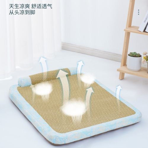 新品领养之家/伊丽2023夏款一字型四季通用凉席垫靠枕猫咪睡垫