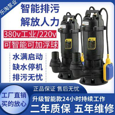乐淘智能浮球污水泵自动启动停止排污泵家用220V380v化粪池抽水泵