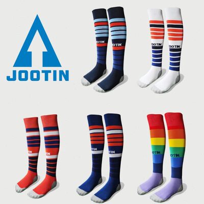 冲顶JOOTIN彩条出色S3030防滑职业标准厚底训练比赛过膝长袜