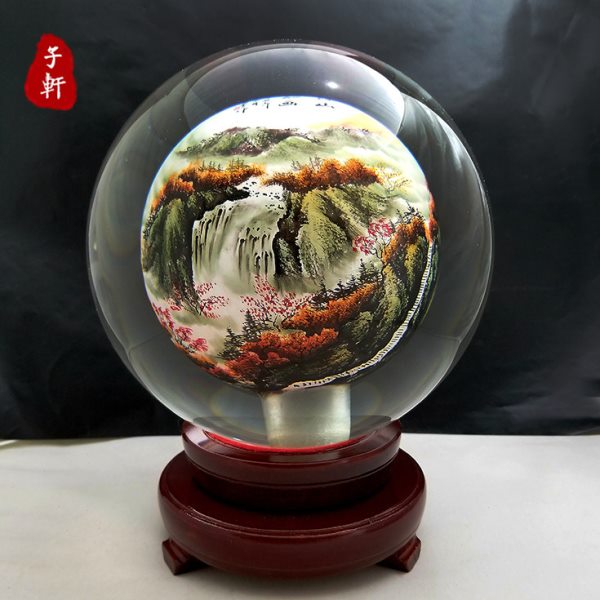 内画水晶球手工特色办公室家居摆件开业商务外交公司礼品衡水特产