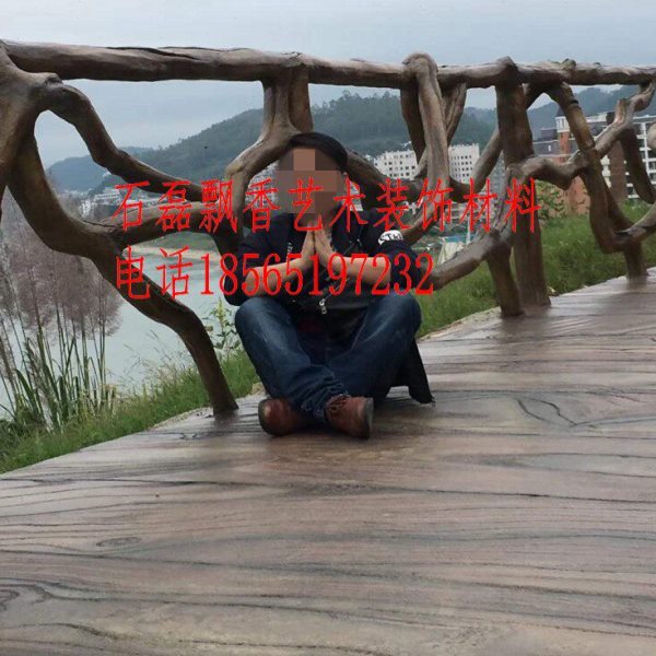 仿树皮栏杆模具仿木纹护栏模具水泥圆形树桩欧式河堤围栏公园林桥
