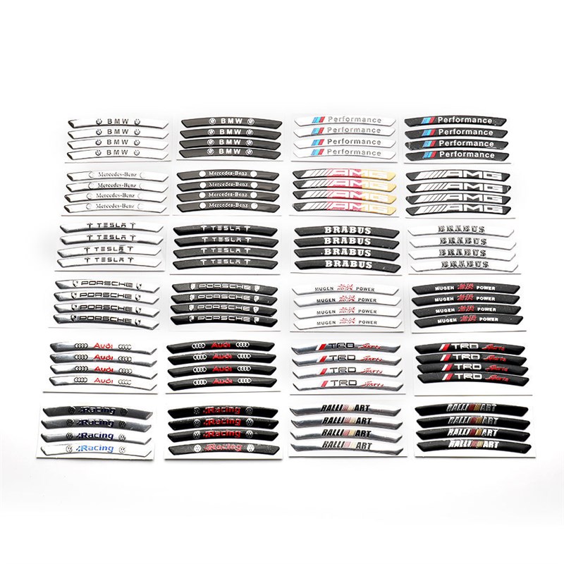 适用于奥迪轮廓金属贴标改装林肯汽车轮毂装饰车贴amg车标贴