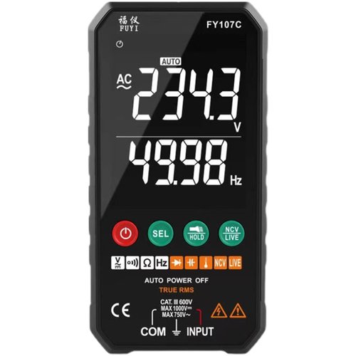 福仪FY107A/B/C全自动超薄万用表智能防烧无需换挡数字大屏万能表