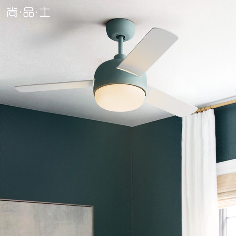 2020新款北欧吊扇灯简约客z厅餐厅家用儿童卧室松果风扇吊灯