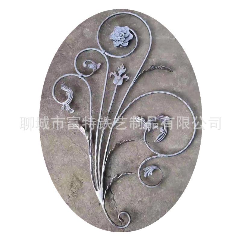 广州锻打铁艺配件一把花欧式楼梯装饰组合花阳台护栏配件