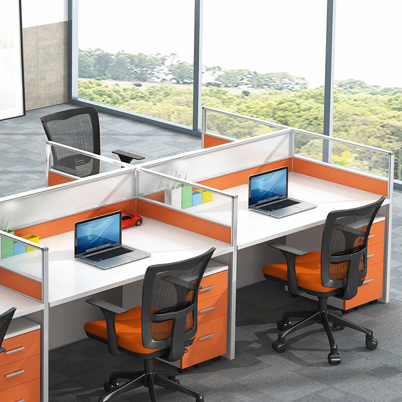 苏美特屏风办公桌职员桌员工桌员工位工作位电脑卡座面对面多人位