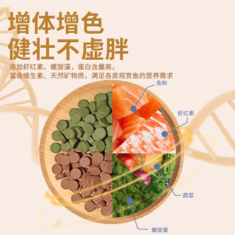 鱼小刚贴片鱼粮孔雀鱼迷你鹦鹉小型鱼食螺旋藻优质蛋白鱼饲料