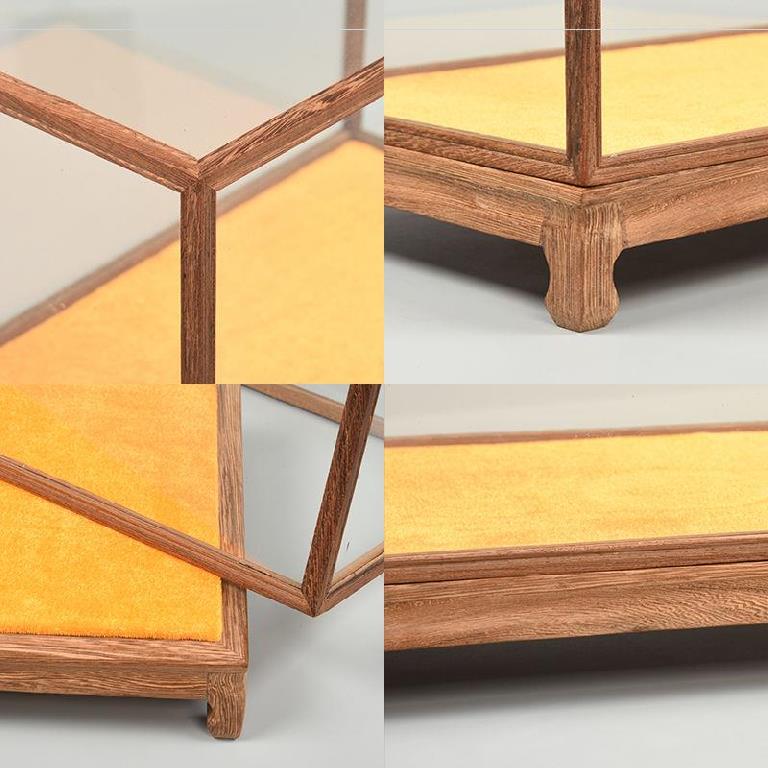 工艺术收藏品文物摆件底座玉石框架透明实木展示防尘盒箱罩柜玻璃