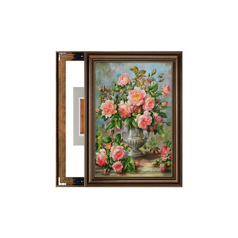 电表箱装饰画免打孔美式遮挡箱客厅开关电表盒配电箱电闸挂画花卉