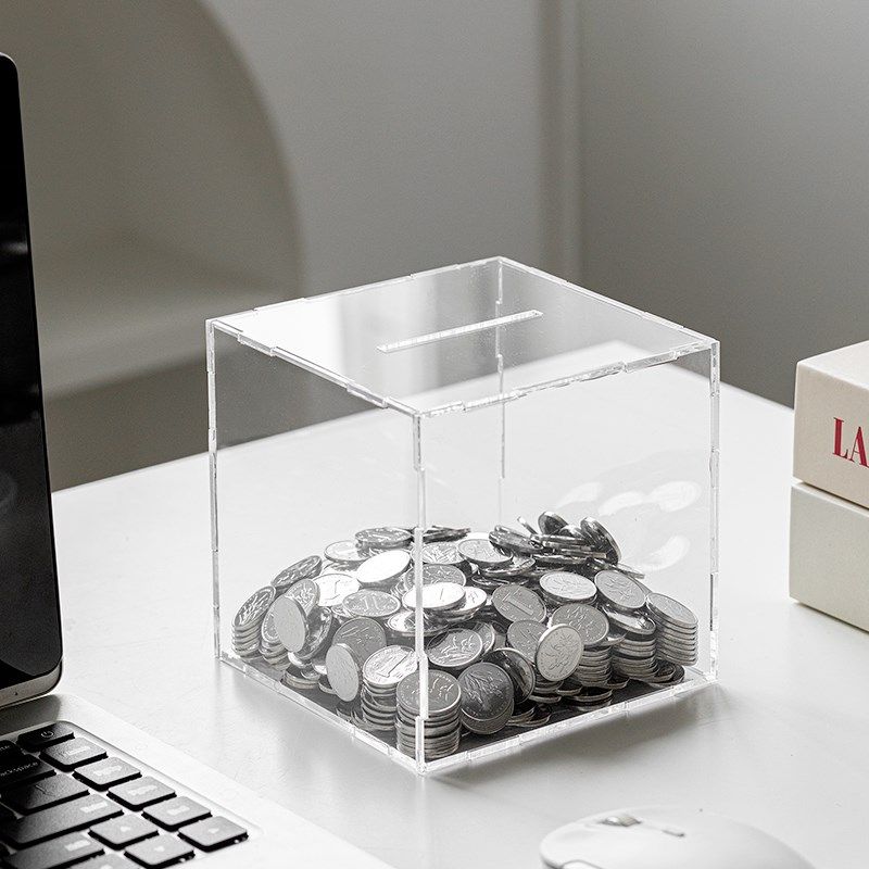 存钱罐只进不出网红大号储蓄箱亚克力大人用不可取2024年新款钱罐