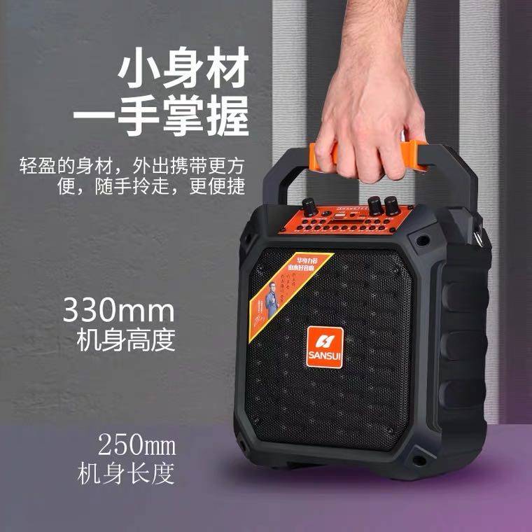 山水广场舞音响便携式户外k歌演出大音量功率蓝牙音箱带无线话筒
