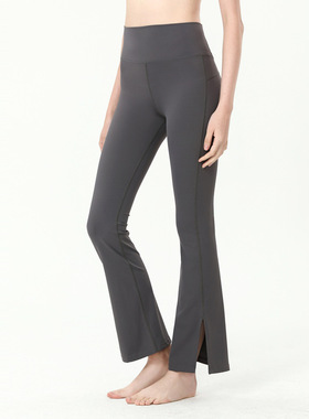 高品质面料!THOU裸感女士微喇叭裤 休闲高腰提臀超显瘦瑜伽长裤