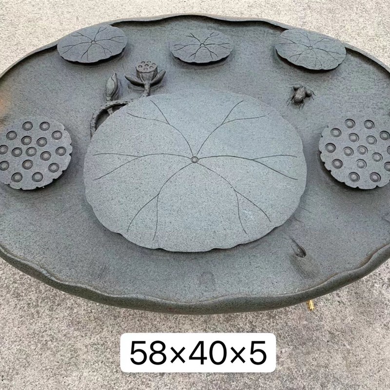 整块肇庆石头绿端l砚石材复古家用砚台茶盘茶具小干泡精品茶海茶