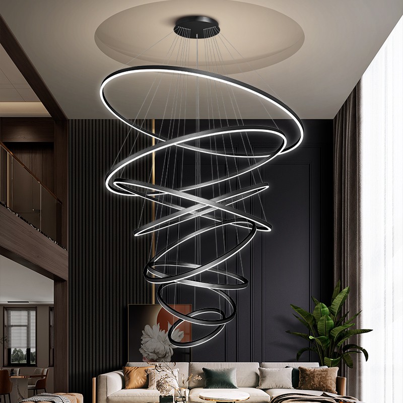 复式大吊灯客厅灯简约轻奢别墅楼梯创N意个性艺术灯饰网具