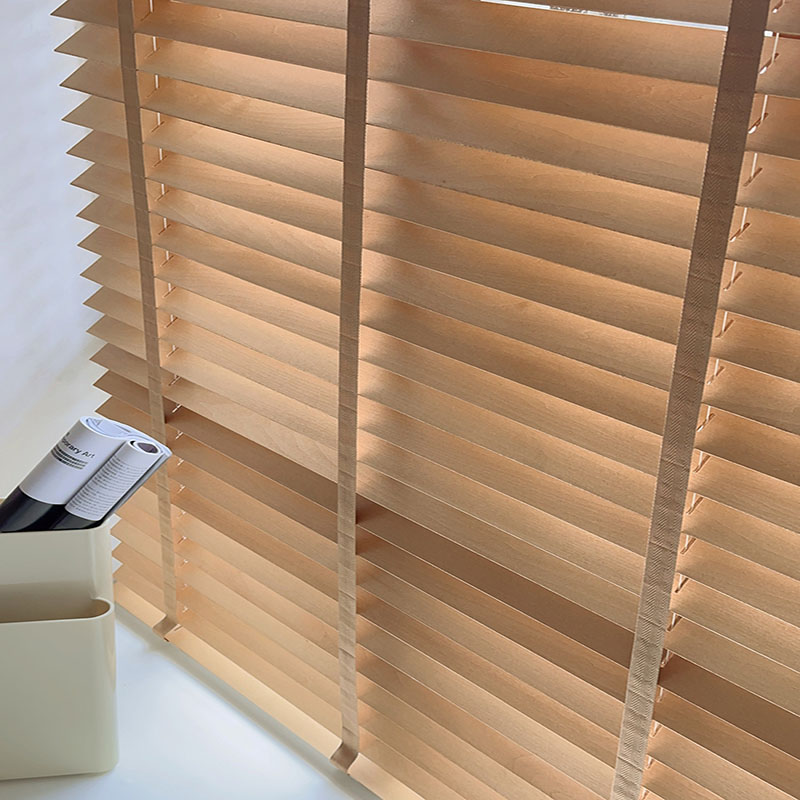 实木百叶窗帘客厅阳台卧室办公室电动F木帘木质百叶帘遮光升降卷