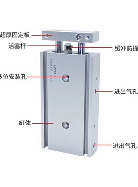 亚德客双轴气缸TR6 TN10*16-20X25X32X30X40X50X60X70X80X90X100S