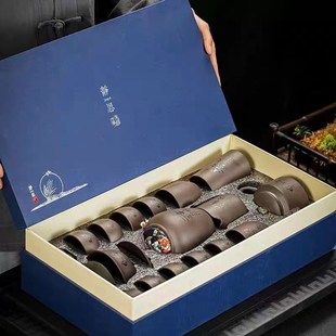 纯手工紫砂茶具套装 家用功夫茶器茶壶盖碗送礼品茶杯子整套礼盒装