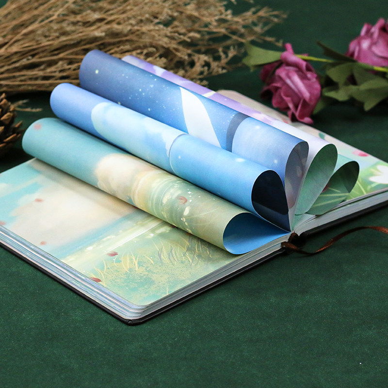 女孩复古风日记本手账本可爱韩版学生全彩页夜光记事本厚子