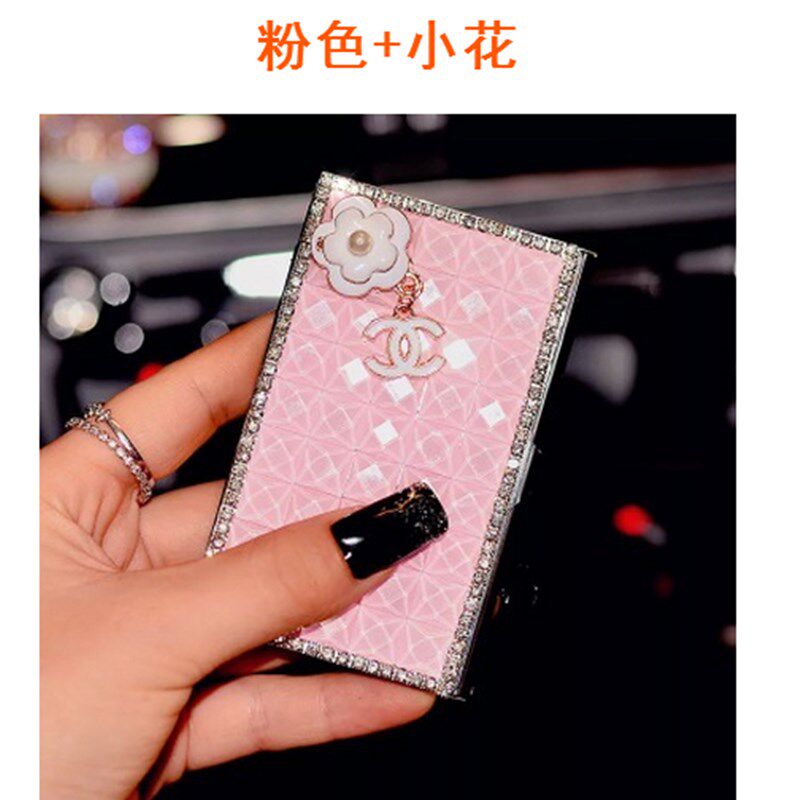 女士名片夹盒超薄新款个性创意男女镶钻金属皮质简约时尚新品