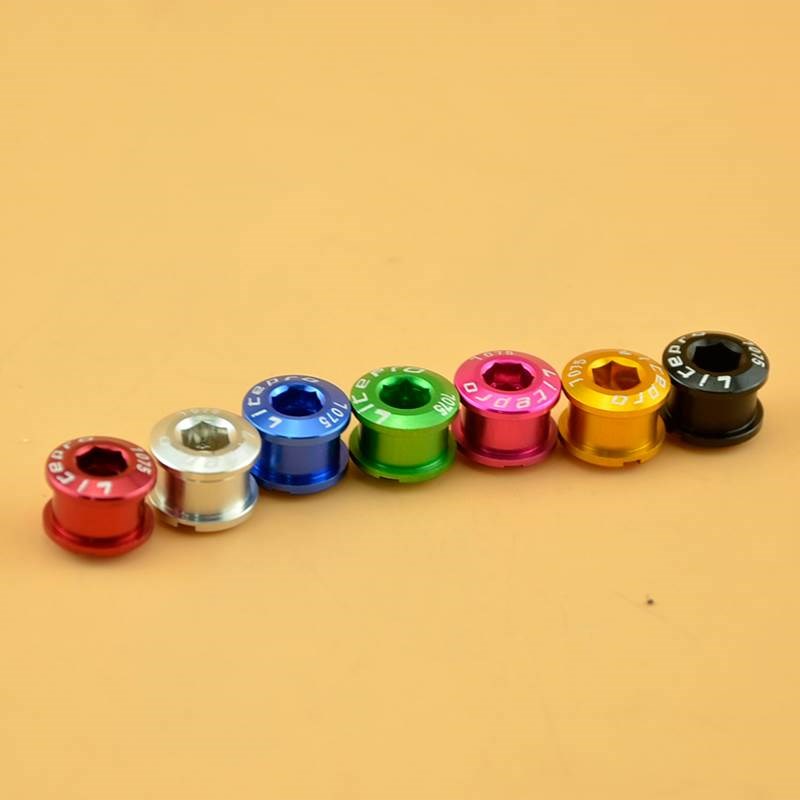 山地自行车盘钉 公路车超轻彩色牙盘螺丝 折叠车改装配件铝合金