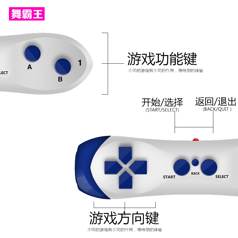 舞霸王 体感双手柄跳舞毯 手柄 游戏机手柄