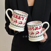 岸梵 圣诞小鹿马克杯情侣陶瓷杯子创意陶瓷高颜值咖啡杯子伴手礼